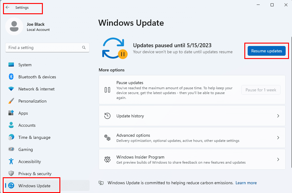 How to start Windows 11 Updates