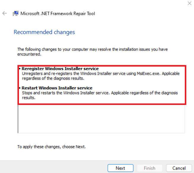 Reregister or reinstall Windows Installer service