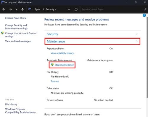 Stop Windows 11 maintenance