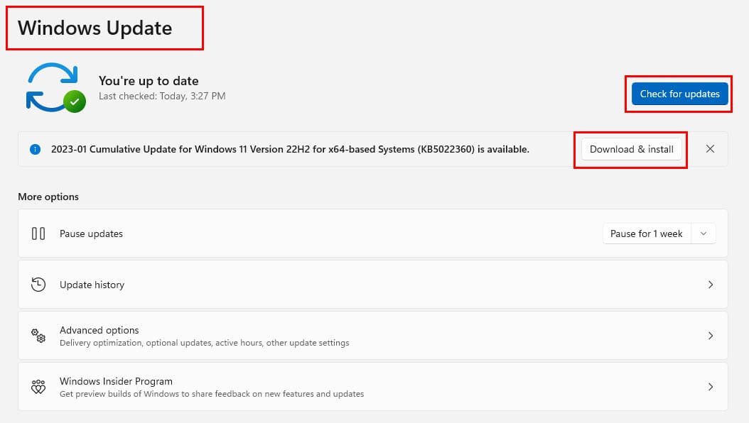Update Windows 11 to fix Error 101 on iCloud for Windows app