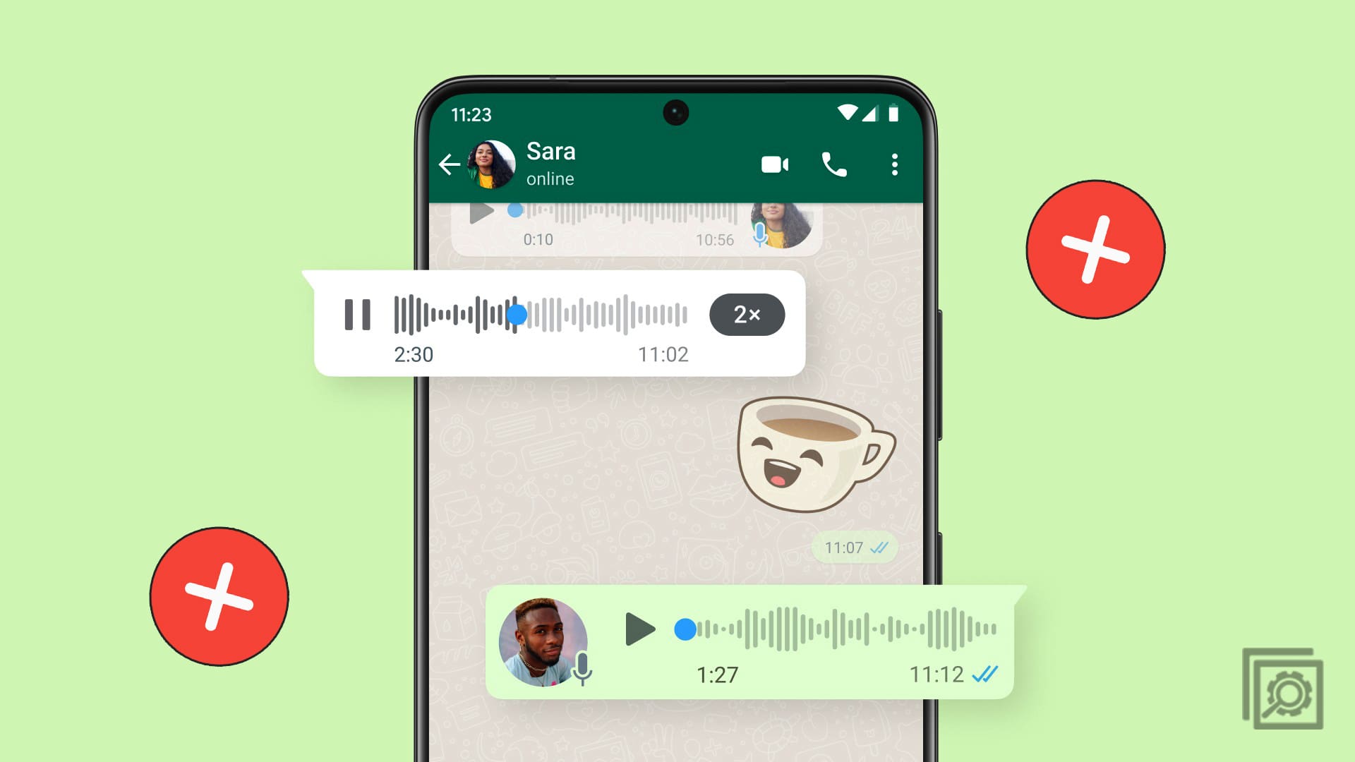 WhatsApp Audio Notes Header