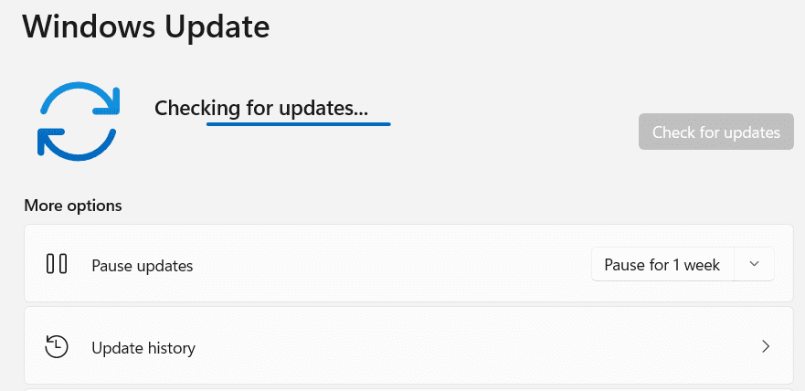 Windows will start checking for updates