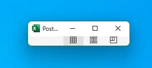Excel in Tiny Window
