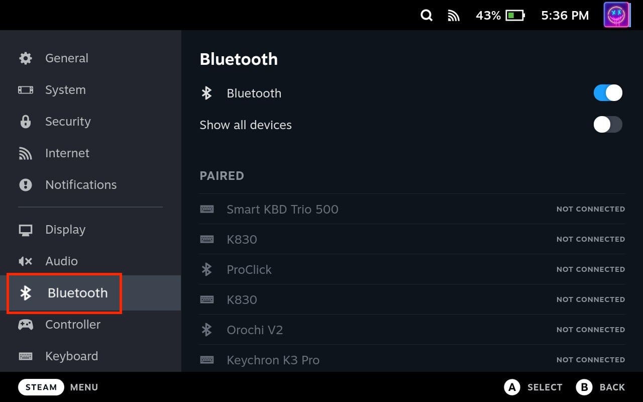 How to pair Bluetooth headphones to Steam Deck - 1