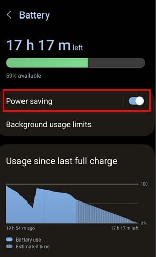 Battery Saving option Samsung Settings