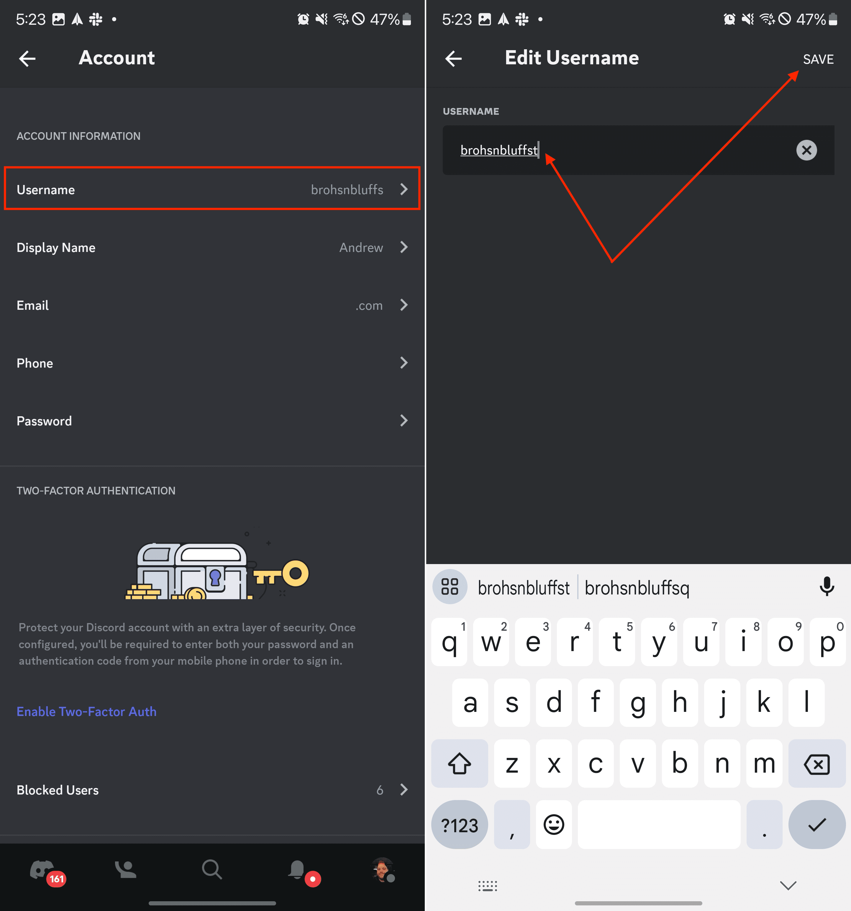 How to change your Discord Name from your phone - 2