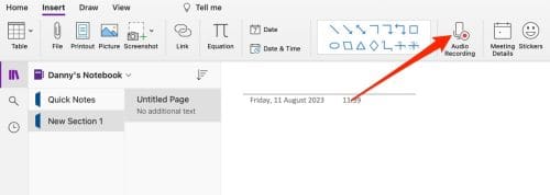 Onenote Capture Consent How to Record Audio in OneNote - Technipages