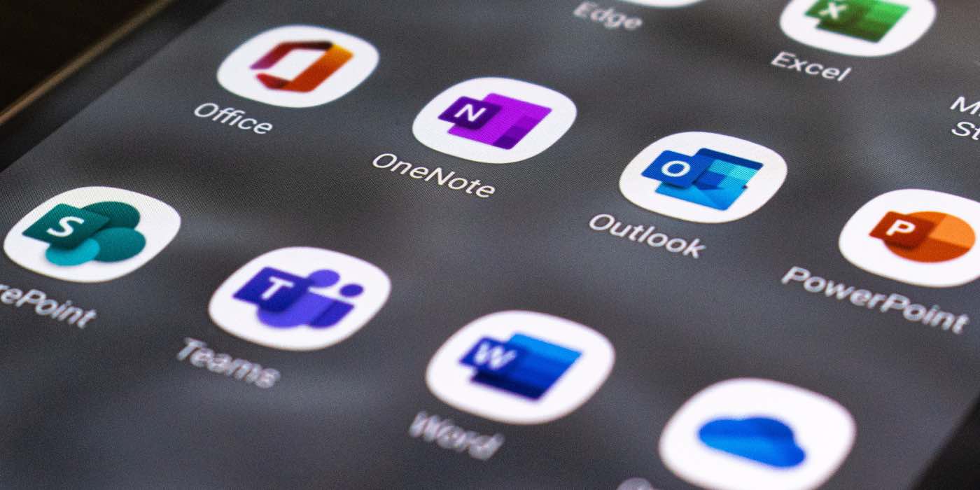 Microsoft Apps on a Phone Screen