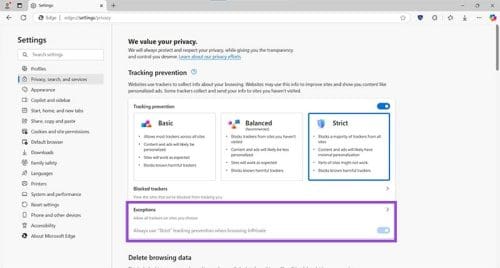 How to Change Security Settings in Microsoft Edge - Technipages