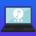 music with closed laptop
