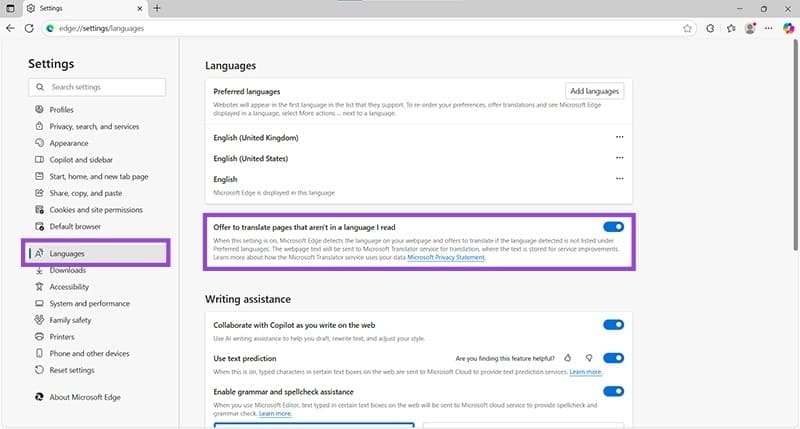How to Fix Edge in Foreign Language 2a