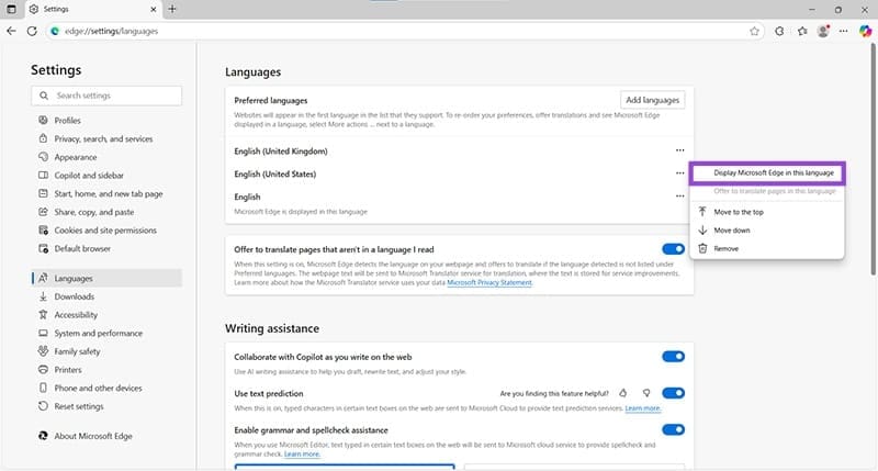 How to Fix Edge in Foreign Language 4