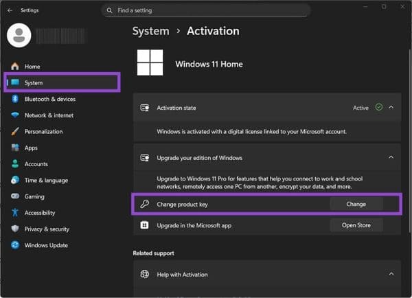 ERROR CODE 0XC004F213 WINDOWS 11 HOME visual data 7
