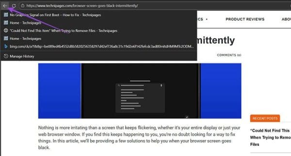 What to Do if the Back Button in Browser Doesn’t Work - Technipages