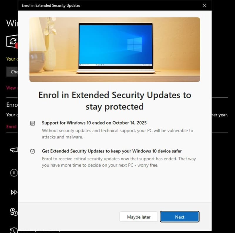 PC Cant Enroll for Windows 10 Extended Security Updates 3