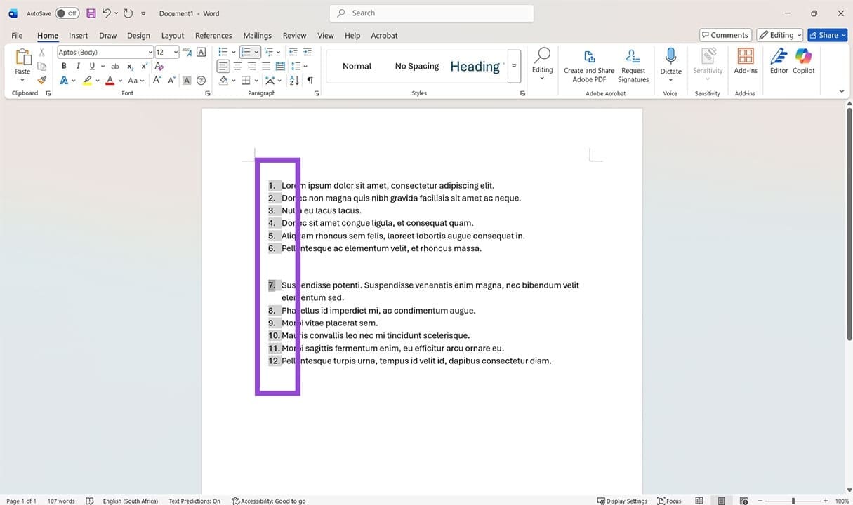 Different Ways to Reset Numbering in Word 1