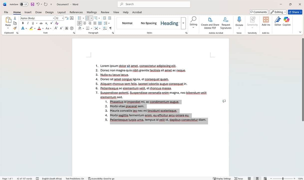 Different Ways to Reset Numbering in Word 12