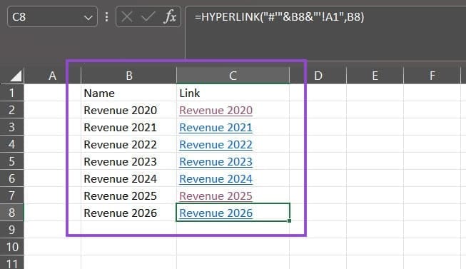 How to Link to a Master Sheet in Excel 3