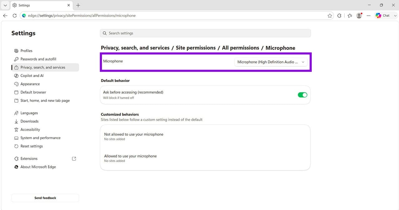 How to Fix Microphone Not Working in Microsoft Edge 4