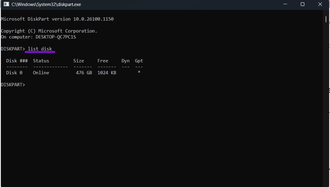 No Volumes Detected in DiskPart – What to Do 1